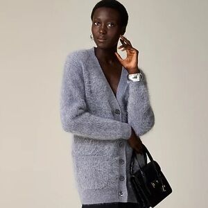 $428 msrp nwt J Crew x spring street Women's brushed cashmere cardigan sz M flaw